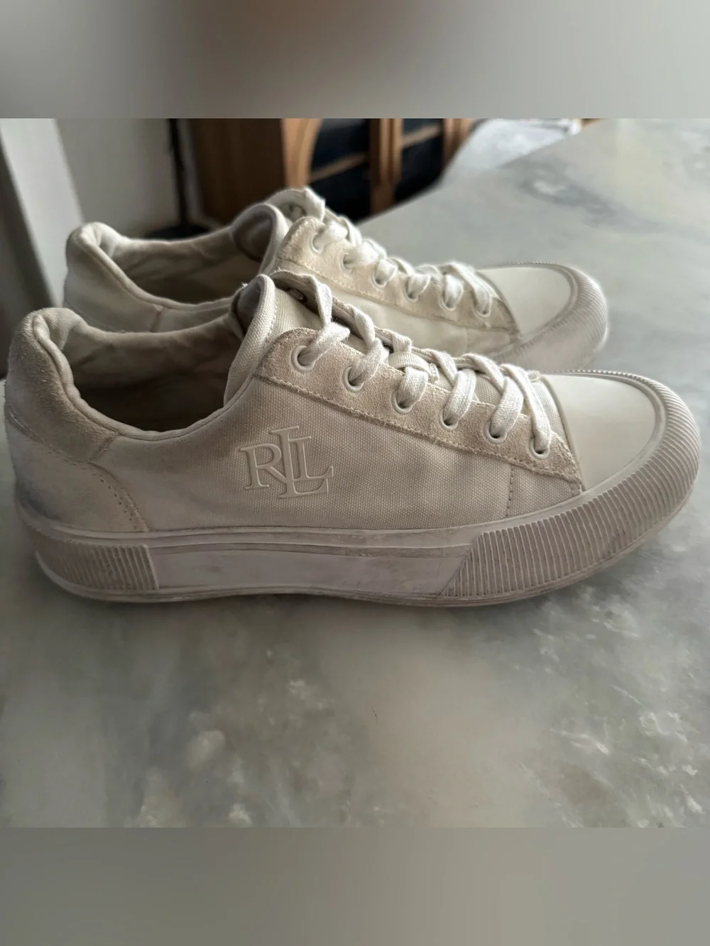 LRL Ralph Lauren Daisie Canvas & Suede Sneaker